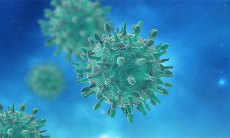 3D objects of H1N1 Viruses in abstract plasma