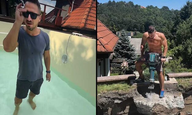 “Az emberek irigyek, mindent leszólnak” – Videón, ahogy sajátkezűleg építi kerti luxusmedencéjét Vastag Csaba